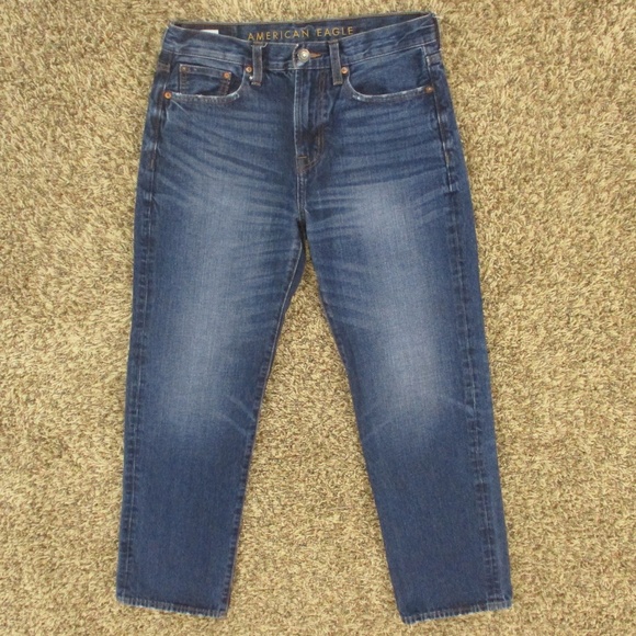 American Eagle Jeans Mens 32x30 Dark Wash Relaxed Straight Leg 100% Cotton Denim - Picture 1 of 8